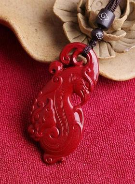 2026真品朱砂朱雀吊坠五行缺火补火吉祥随身火凤凰挂件男女款礼物