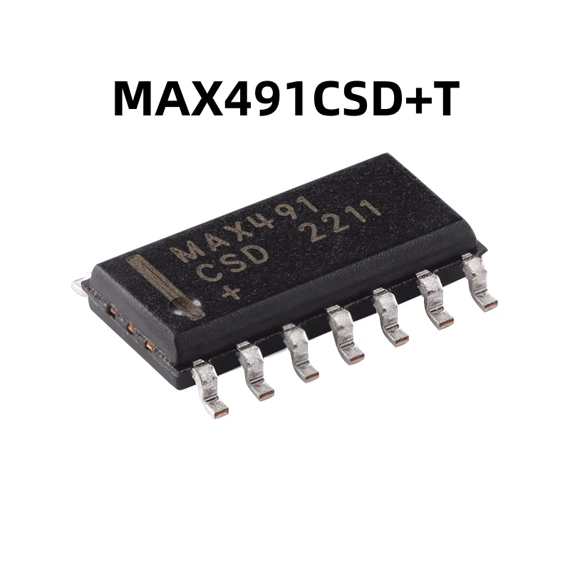 MAX491CSD+T SOIC-14低功耗 原装限摆率 RS-485/RS-422收发器芯片