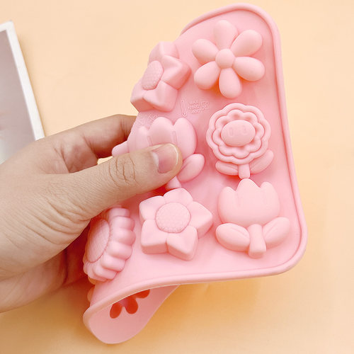 嚼嚼乐模具硅胶小郁金香向日葵QQ糖冰块糖果模具烘焙硅胶食品级模