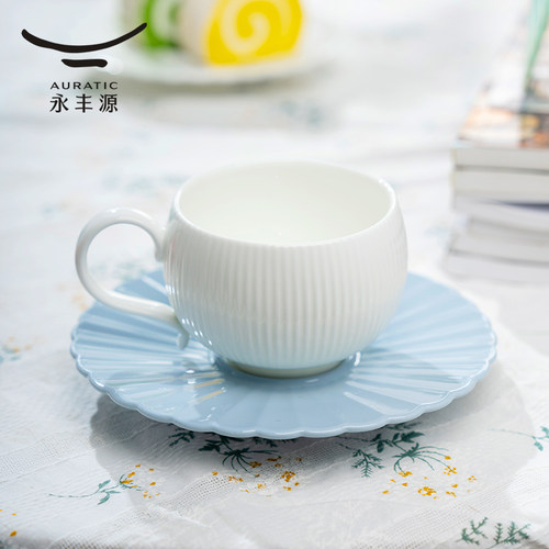 永丰源白月光2头杯碟陶瓷咖啡杯