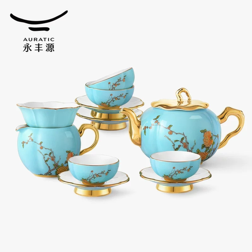 永丰源夫人瓷西湖蓝茶具套装