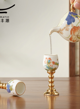 永丰源幸福和鸣3头酒具套装高档陶瓷白酒杯烈酒杯