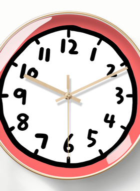 原创现代简约挂钟可爱石英钟表创意涂鸦卡通艺术时钟电波钟表挂墙