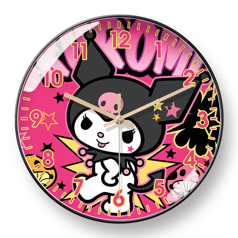 库洛米挂钟可爱卡通儿童房时钟卧室学生书房石英钟太阳机芯挂墙画