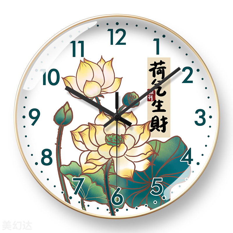 美幻达PVC简约玻璃塑料石英挂钟
