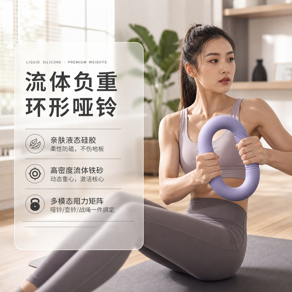 环形软体硅胶哑铃家用瘦手臂