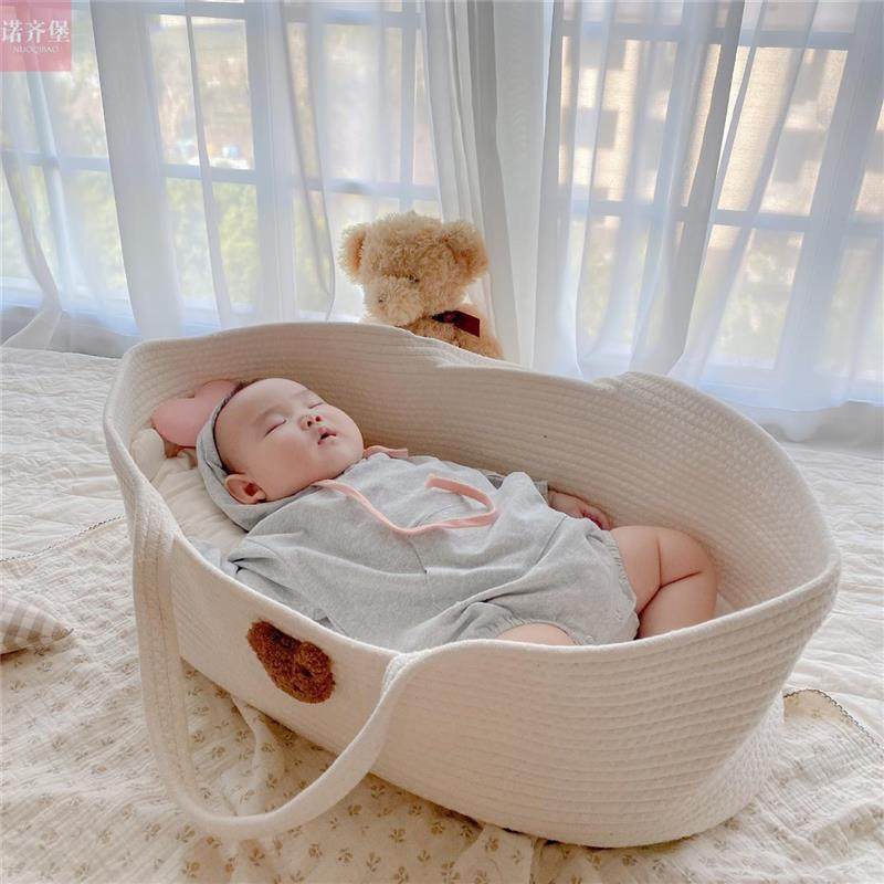 ins新生幼儿便携式车载儿童初生婴儿篮篮子宝宝手提篮外出提篮