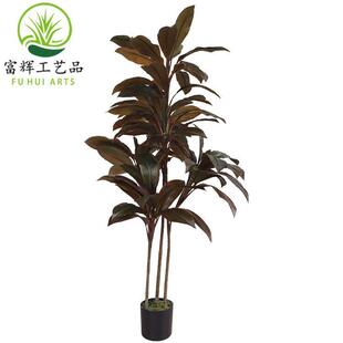 仿真朱蕉秋红铁绿植盆栽组合造景仿真树装饰道具摆件厂家