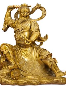 黄铜王灵官摆件火神王善护法尊神供奉客厅家用桌面全铜装饰品送礼