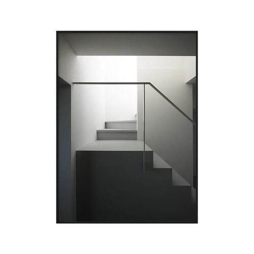 大幅黑白灰工业风北欧装饰画现轻奢建筑别墅挂画客餐厅玄关壁画