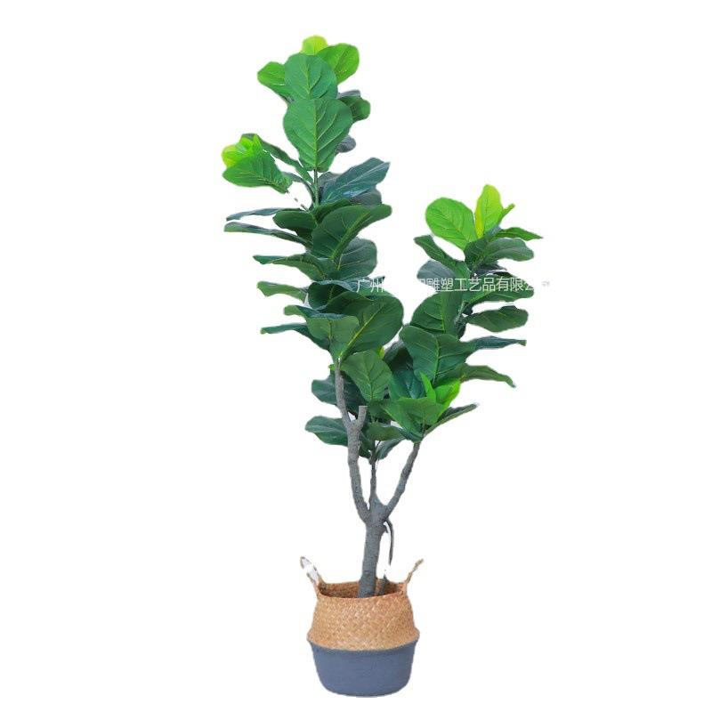 新款仿真葫芦叶北欧风格大型室内绿植装饰摆件仿真琴叶榕盆栽