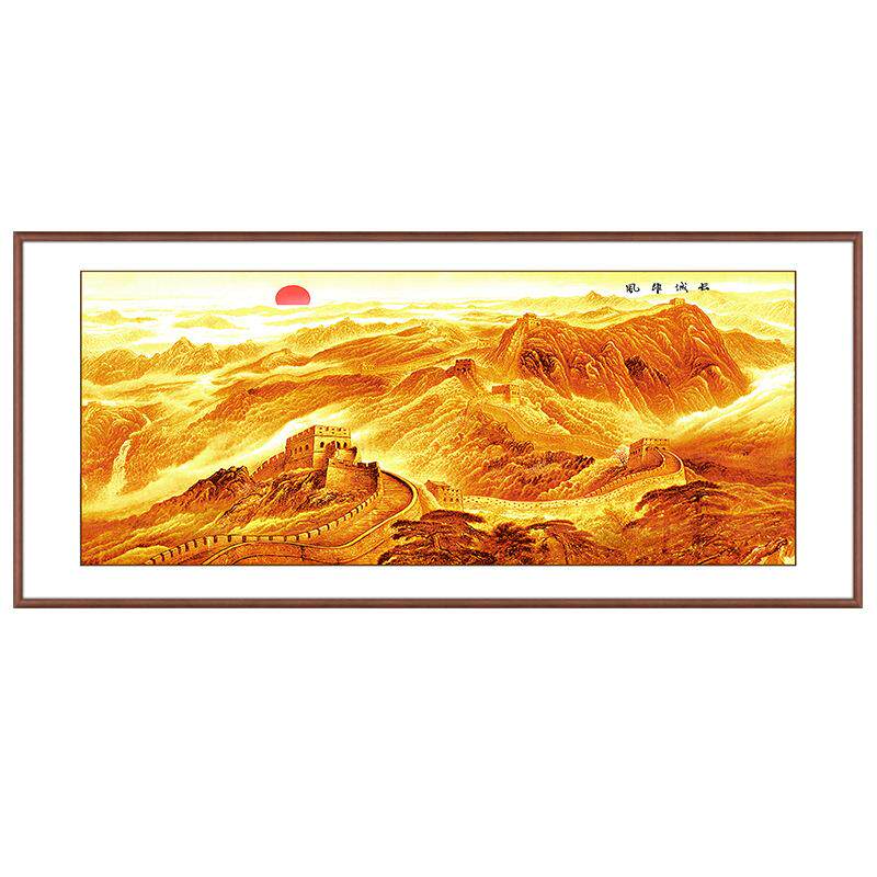 名家纯手绘山水国画真迹万里长城中式客厅招财装饰画办公室靠山图