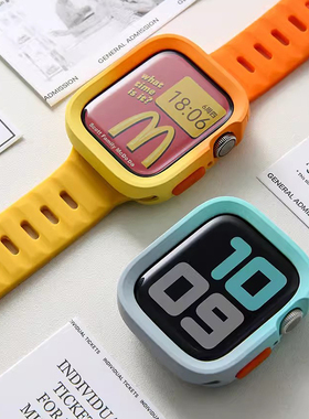 iwatch10渐变硅胶软壳适用苹果手表保护壳套applewatch987654防摔