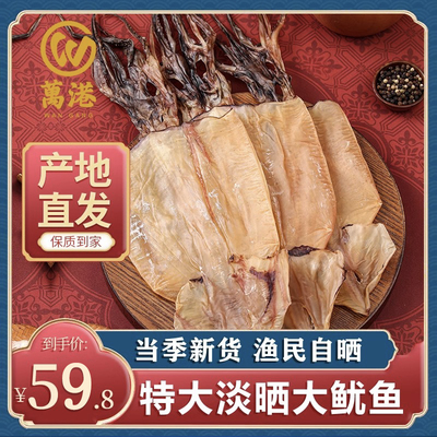 北海特大号鱿鱼干 干500g海鲜干 干货水发铁板尤鱼片微咸炒菜煲汤