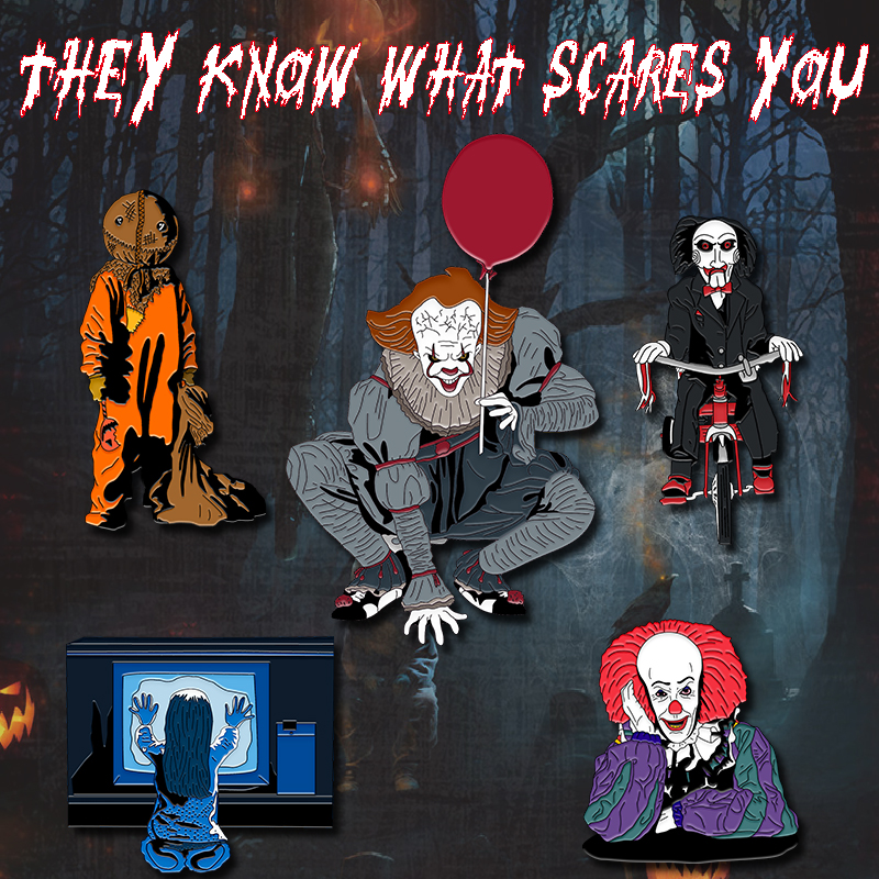 万圣节恐怖电影夜光金属徽章