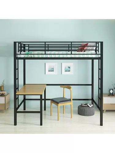 Верхняя кровать и нижняя пустая маленькая квартира, чердак из кованого железа, верхняя двухъярусная кровать, высокая и низкая кровать, письменный стол, комбинированная кровать и нижняя простыня, кровать-чердак