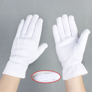 冬天男女白牛筋绒保暖加绒加厚男女防寒耐用广场舞手套