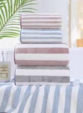 high quality cotton striped bath towel hand face set 浴巾
