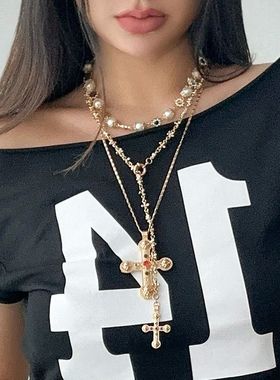 豪华莱茵石彷珍珠珠炼项