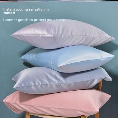 Satin pillow-case ice silk pillow core three-piece universal
