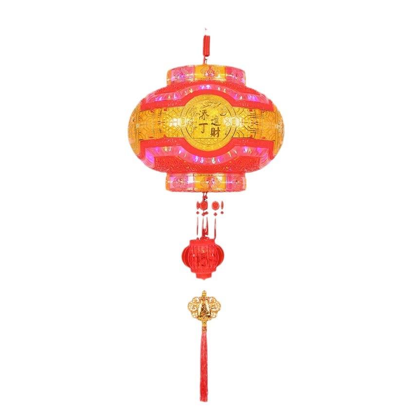 炫彩旋转led走马灯笼灯塑料发光大红灯笼春节装饰室内阳台电灯笼