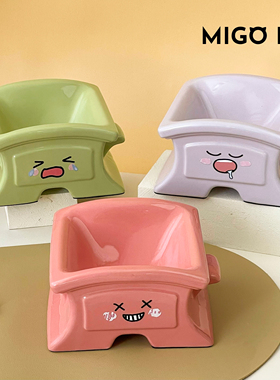 倾斜猫碗大口径猫食盆防打翻狗盆狗碗保护颈椎猫咪陶瓷专用碗猫盆