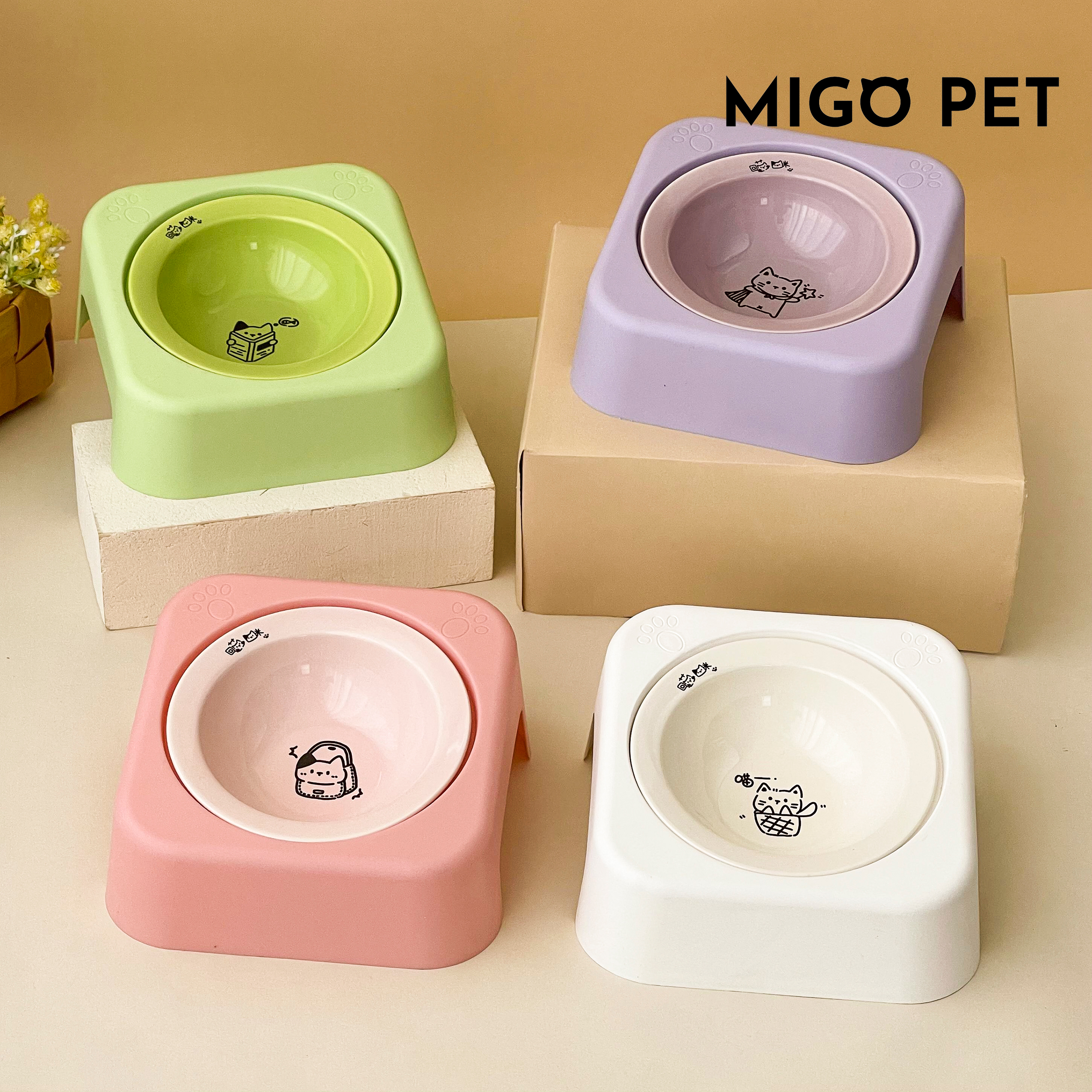 防打翻水碗猫咪饭碗猫碗