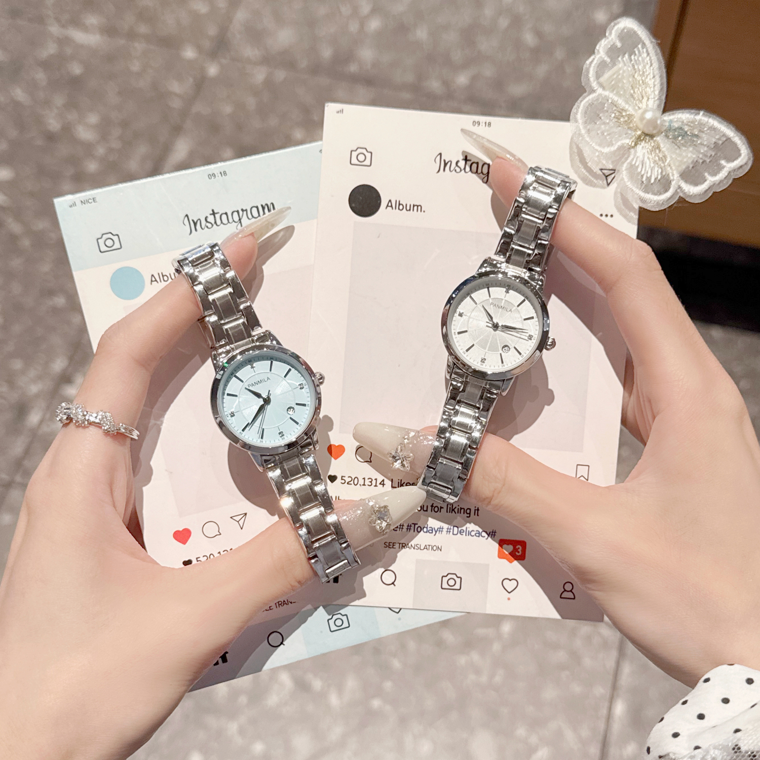 简约钢带女表轻奢高级感