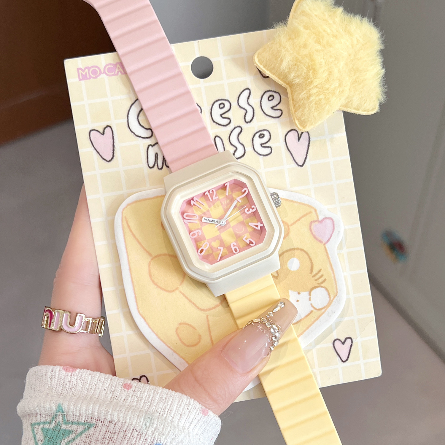 番米拉儿童手表女款女小学生只看时间学生女生专用电子2026正流行