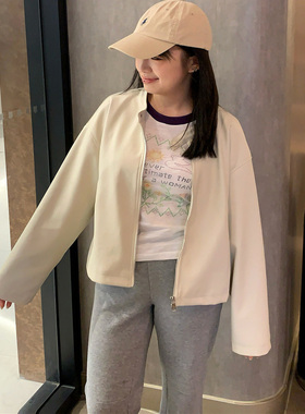 Chestnut 3.14 20:00超软百搭显瘦短款复古别致甜酷白色PU皮衣