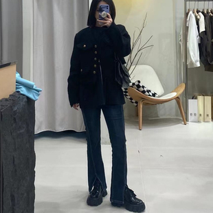 Chestnut 3.6 20:00「劈叉神裤回归」微喇水洗弹力高腰开叉牛仔裤