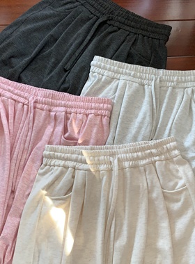 no退no换 宽松纯色显瘦休闲亲肤秋款系带长裤