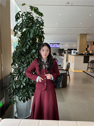 Chestnut栗之语学院风通勤修身高腰半身裙