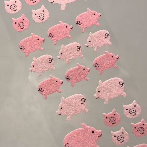小红书同款毛毡小猪可爱贴纸