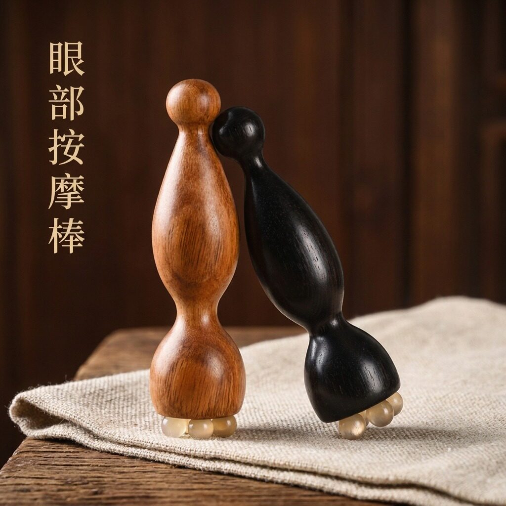 儿童眼部按摩棒朱雀三啄小莲蓬工具面部按摩器拨筋点穴拨筋棒羊角图片