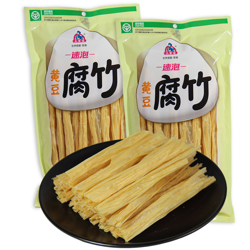 土家爱5分钟速泡优质黄豆腐竹豆腐皮干货火锅凉拌快菜食材220克