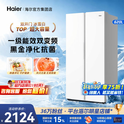 【惊喜特惠】海尔冰箱620L升双门