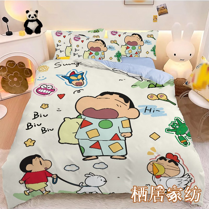 蜡笔小新四件套聚酯纤维卡通