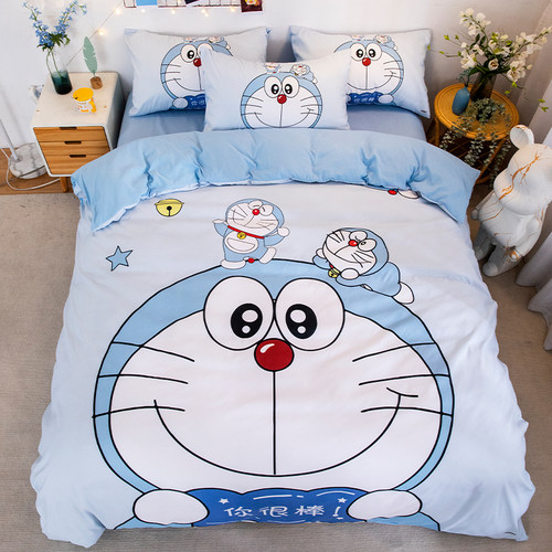 叮当猫四件套聚酯纤维卡通