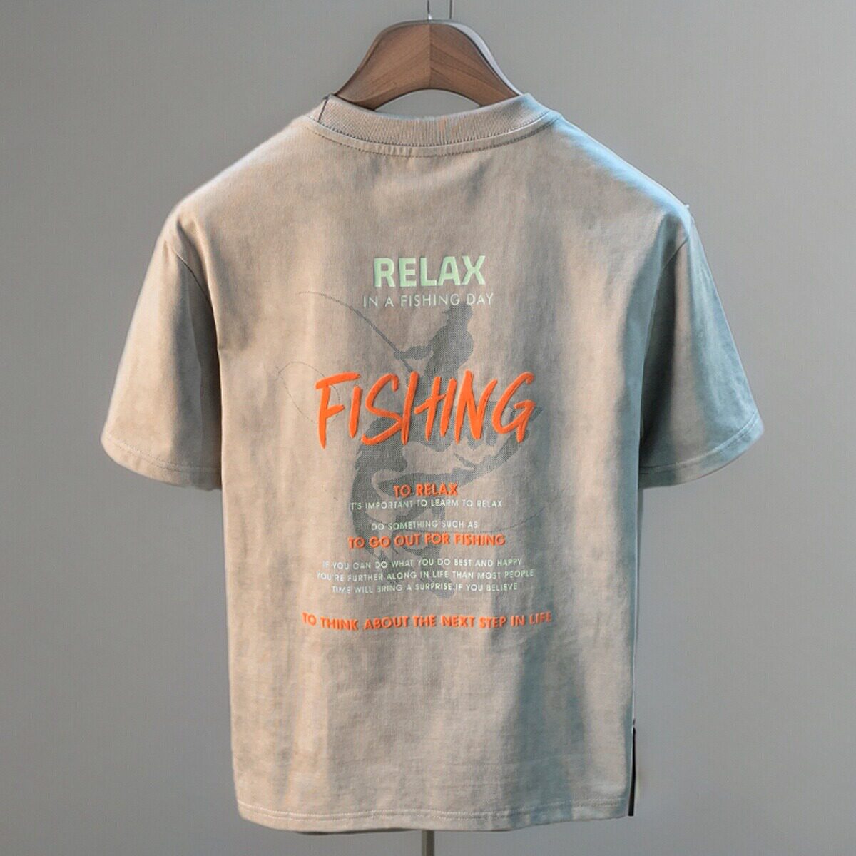 美式宽松短袖T恤男重磅潮流印花夏季上衣体恤休闲落肩半袖男衣服