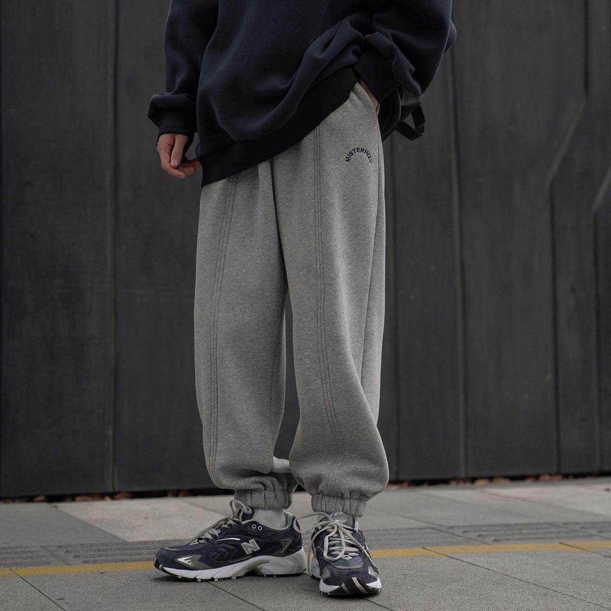 GOGOSOON男生灰色薄款束脚卫裤春秋装新款青少年运动休闲 宽松裤