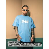 打底宽松休闲情侣美式 S45新款 潮流基础印花圆领纯棉短袖 街头t恤男