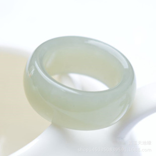 新疆和田玉戒指羊脂玉青白玉指环男女款玉石戒指扳指玉器饰品