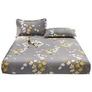 60支贡缎全棉床笠单件0.9米1.8双人床罩席梦思纯棉床垫保护套定制