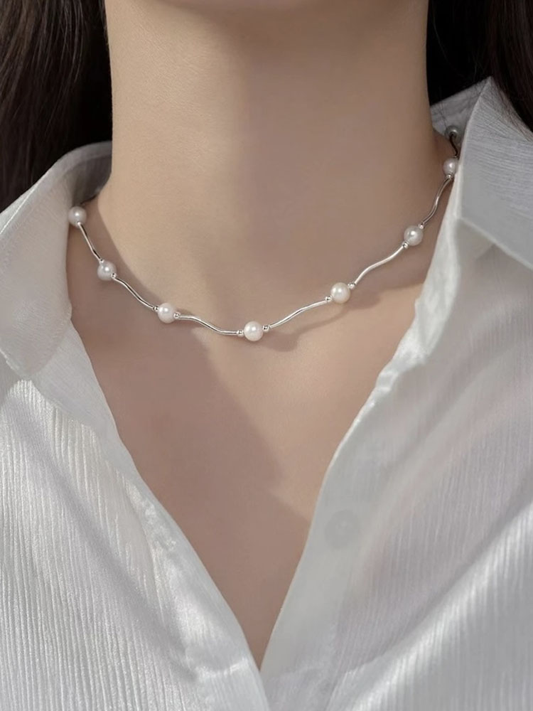 气质莫比乌斯环珍珠项链女
