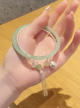 设计感一步一响铃铛流苏手镯女