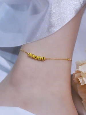 五福临门小金豆转运珠脚链