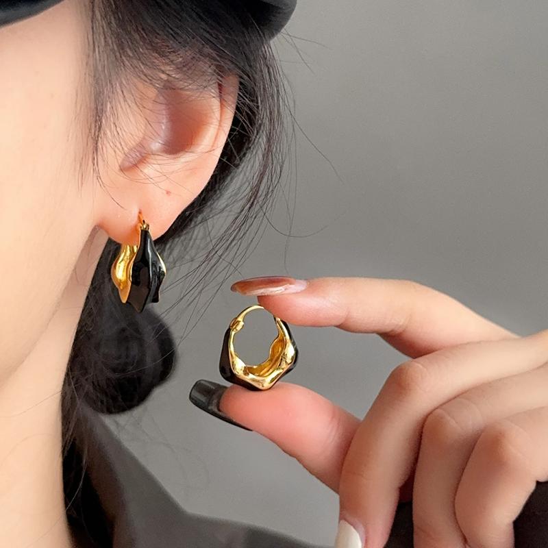 欧美小众设计高级感金属耳环