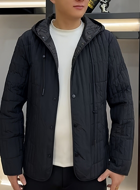 【现货】25360男士秋冬连帽加棉棉服外套新款休闲保暖帅气百搭古