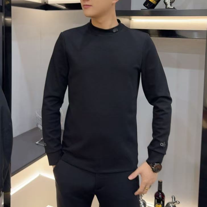 【现货】35191秋冬男士T恤小衫纯色单款立领百搭卫衣内搭时尚款古